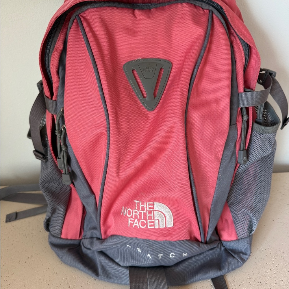 The North Face Women's Backpack in Red and Gray